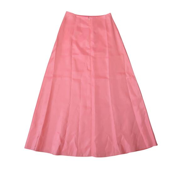 Vintage Y2K Scott McClintock Coral Pink-Orange Satin Maxi Skirt 6 - Picture 2 of 4